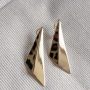 Sidabriniai ir leopardų raštų trikampio formos auskarai