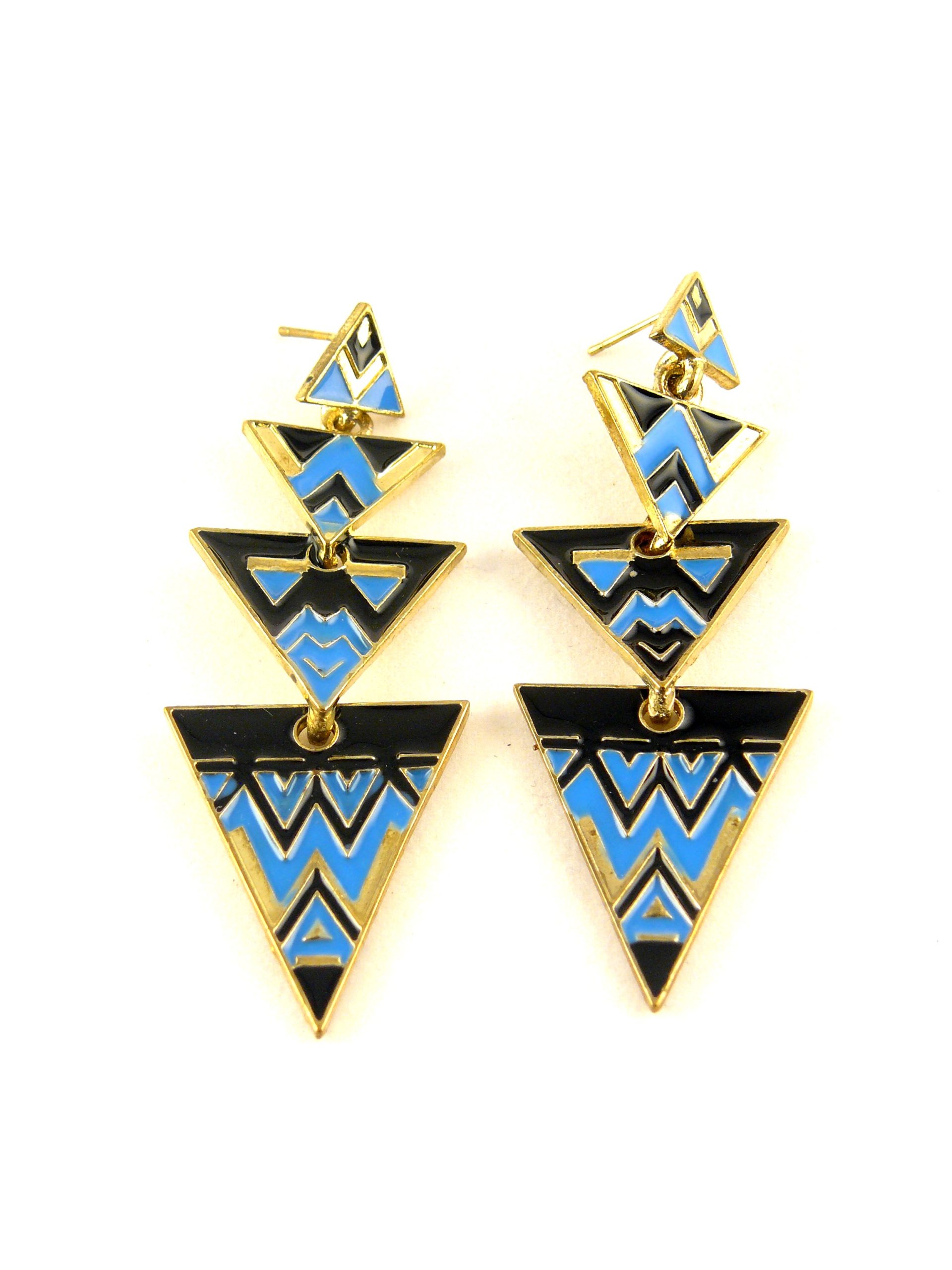 Auskarai „Mėlyni trikampėliai“