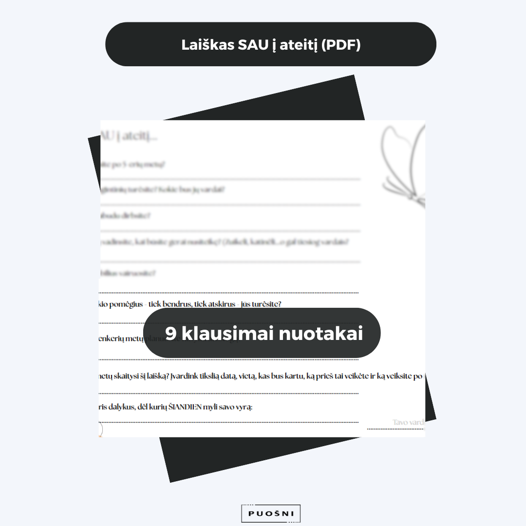 Laiškas SAU į ateitį (nuotakai)