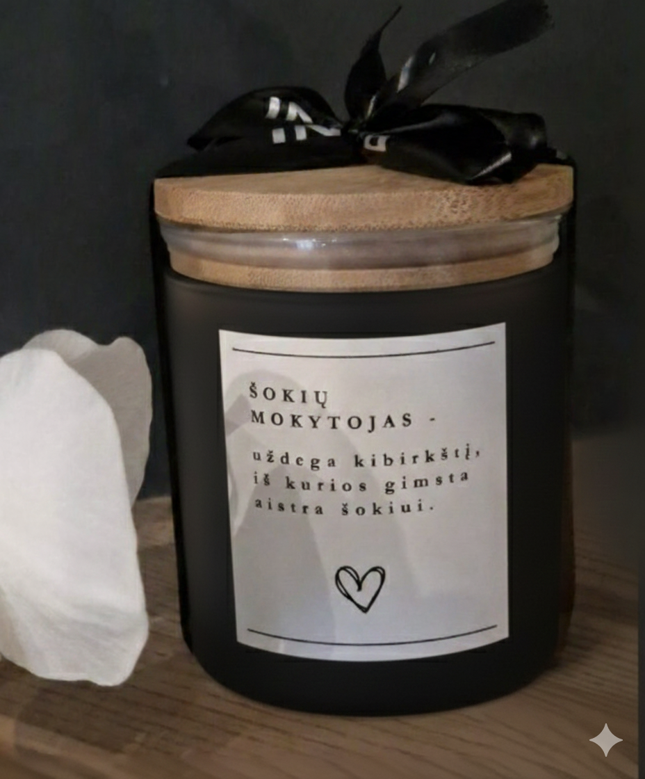 Sojų vaško žvakė Šokių Mokytojai