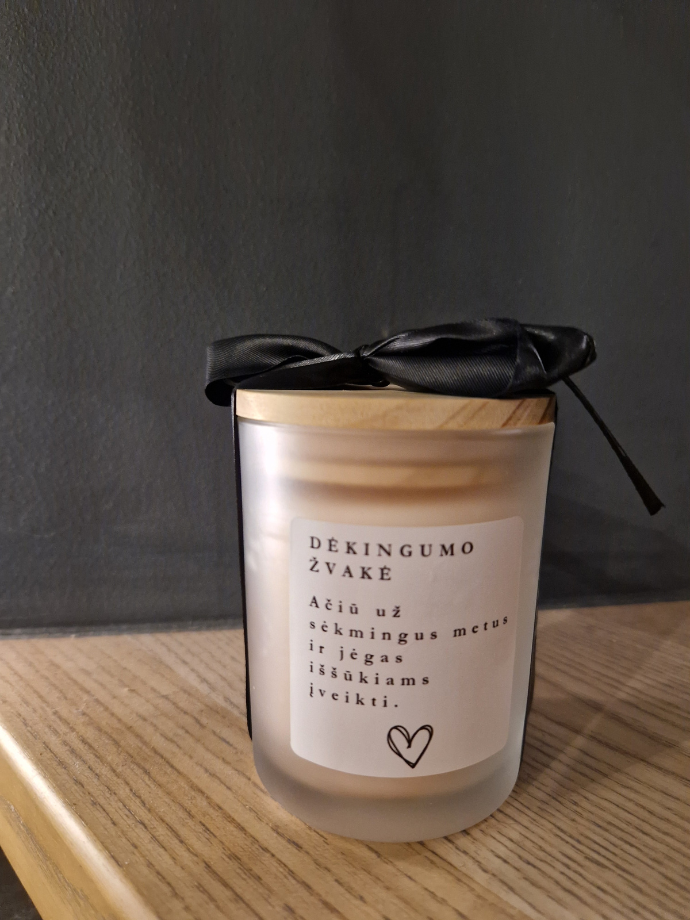 Žvakė indelyje „Dėkingumo žvakė“