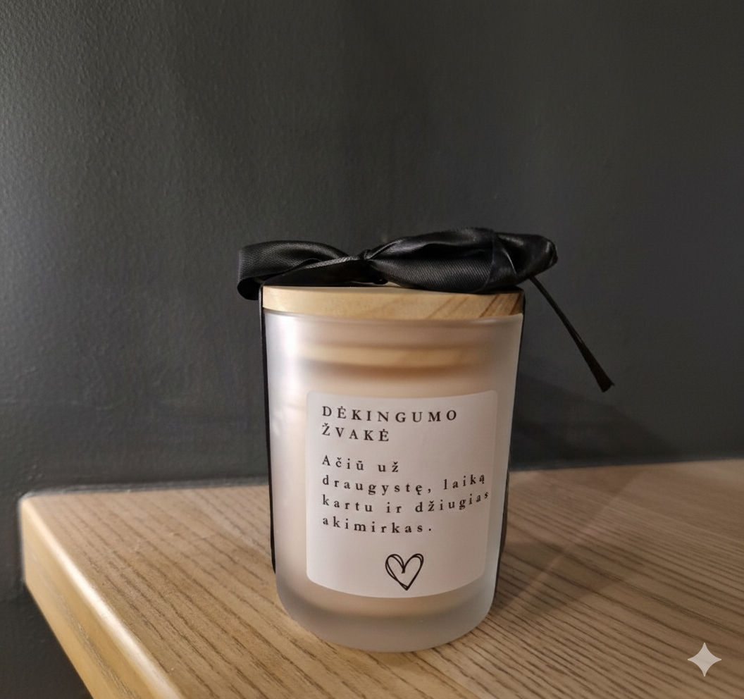 Dovanos idėja draugams - dėkingumo žvakė