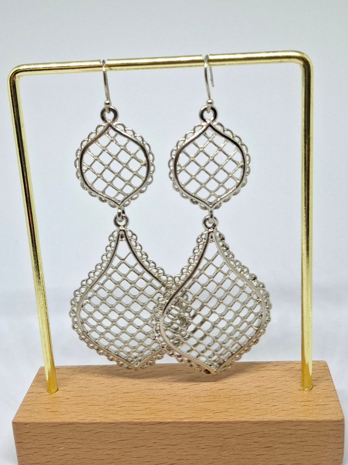 Auskarai „Metalinis tinklelis“